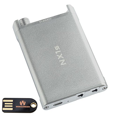 Topping NX1s Digital HiFi Portable Headphone Amplifier (Silver) + WINGONEER LED Light