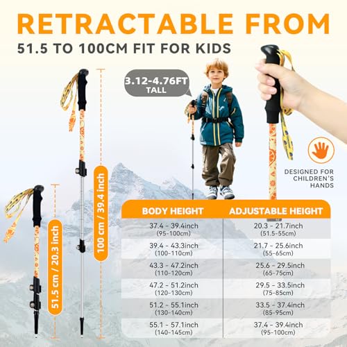Lightweight Kids Trekking Poles, Collapsible Aluminum Hiking Sticks 2 Pack by Underwood Aggregator - Used condition - Image 5