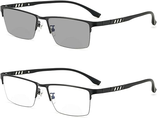 Gafas de lectura bifocales para hombre, lentes fotocromáticas para negocios, marco cómodo, transición, presbicia, UV400