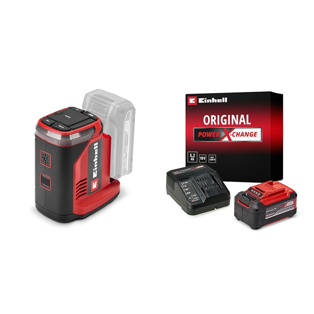 Einhell TE-ES 18/150/1 Li-C-Solo, Akülü Enerji İstasyonu + Einhell 18V 5,2 Ah PXC Starter-Kit (Başlangıç Seti), Akü ve Şarj Cihazı