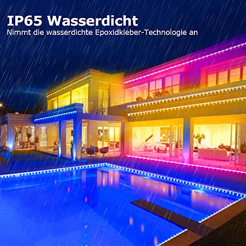 LED Strip Lights, MOSFiATA 23ft Waterproof Bluetooth Color Changing LED Lights Strip, App Controlled+24 Key IR Remote Control, 16 Million Colors RGB Tape Lights for Kitchen, TV, Party, Home Decoration