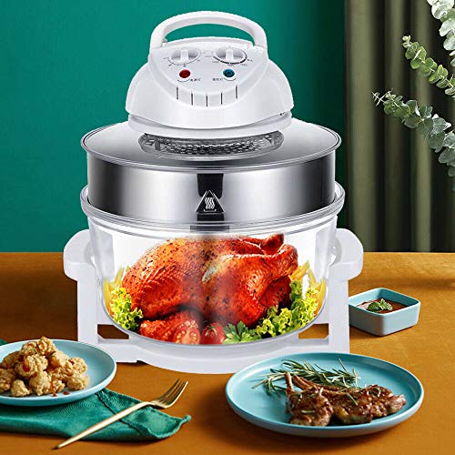 17L Glass Turbo Air Fryer Infrared Halogen Convection Oven Roaster Health 360° Heating Multifunction Roaster Electric Cooker #TOP2