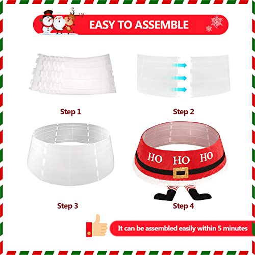 Nibesser Christmas Tree Collar, 30 Inches Tree Skirt Ring With Santa Claus Pattern Tree Basket Rustic Farmhouse Christmas Decoration Tree Stand Cover Plastics Sheets With Collar Cover Xmas Ornaments #TOP4