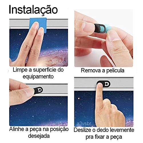 A3vsbr kit 3 tampa ultrafino Webcam Camera notebook laptop smartphone celular protetor anti espião