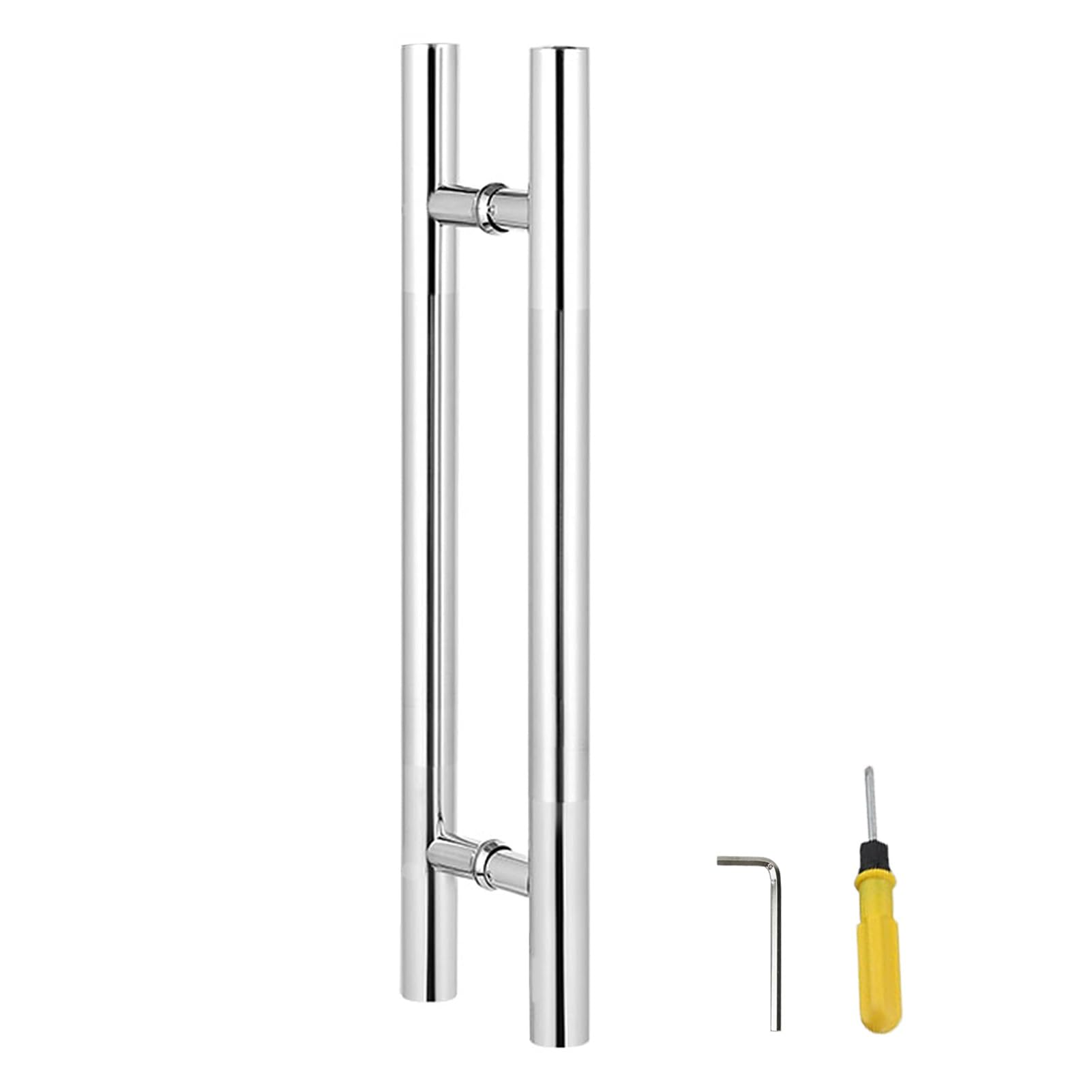 MXXQRHF Double Sided Push Pull Door Handles - 304 Stainless Steel Sliding Handle for Wooden/Glass Doors, Exterior & Interior Use, Shower Door Handle (Silver, 120cm/47.25")