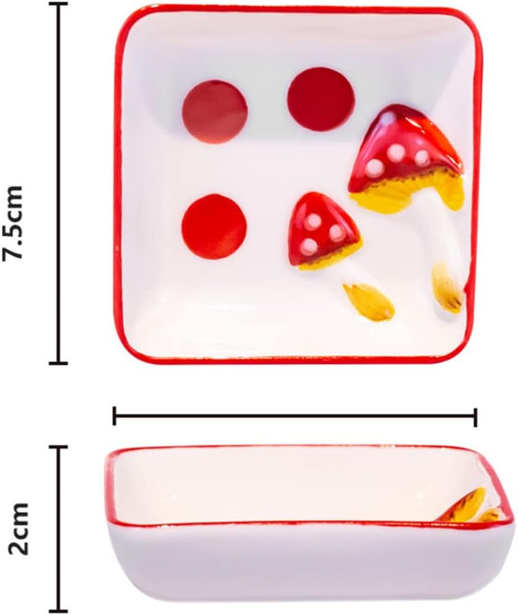 Handmade Soup Bowl, Ceramic Bowl, Ceramic Dip Bowls Sauce Dish 2PCS Condiment Plates Seasoning Dish Mini Serving Plate Side Dish Bowls Server for Seasoning Sauce Soy Mustard Condiment Dip Cups