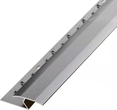 Aluminum Alloy Edging Trim Strip, Flooring Transition Strips Carpet to Tile/Laminate/Vinyl Floor Threshold Strip Multi-Functional Gap Covering Joining Strips Seam Binder Edge Ramp Color Gray, Siz