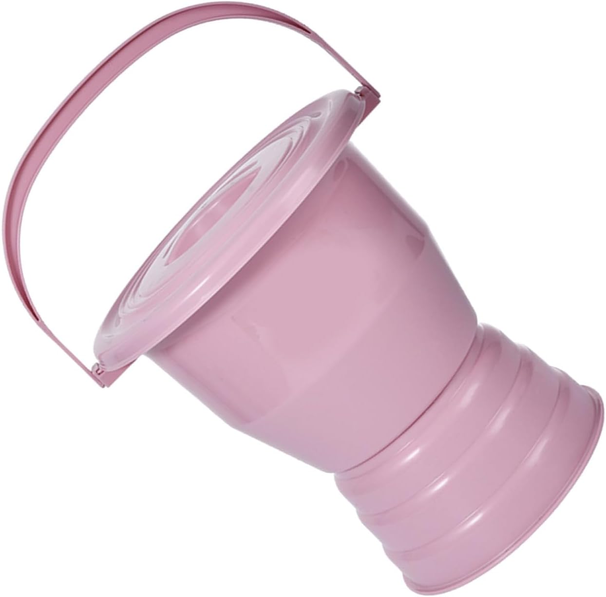 Portable Chamber Pot with Lid and Handle Design Non-Slip Base Spittoon for Boy Girl Elderly and Pregnant Women Practical Night Urinal for Home Use Pink