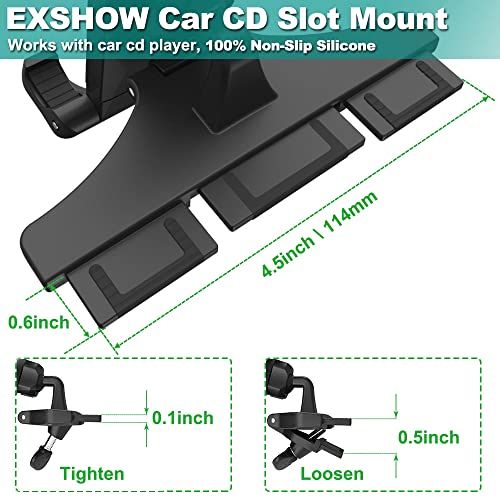 Exshow Car Tablet Mount Cd Slot Holder For 4.7- 12.9 Ipad Phone, 360° Rotation Universal Truck Cd Player Holder For Ipad Pro 12.9" Air Mini, Kindle Fire Hd, Samsung Tab S8 Ultra, Galaxy Z Fold, Iphone #TOP4