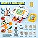 JOYIN Pretend Play Cash Register, Kids Cash Register includes Money, Scanner, Card Reader, Grocery Store Play Food, Credit Card for Toddler Ages 3+