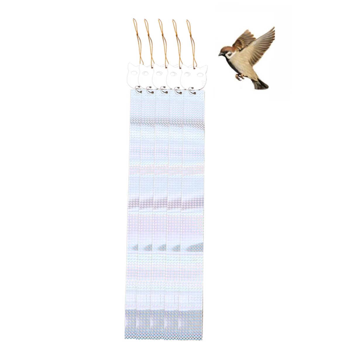 Toddmomy 2 Set Nastro di Respingere Gli Uccelli Nastro per Uccelli Deterrente Nastro per Aquiloni Nastro Riflettente per Spaventare Nastro Spaventoso 5 Pezzi*2