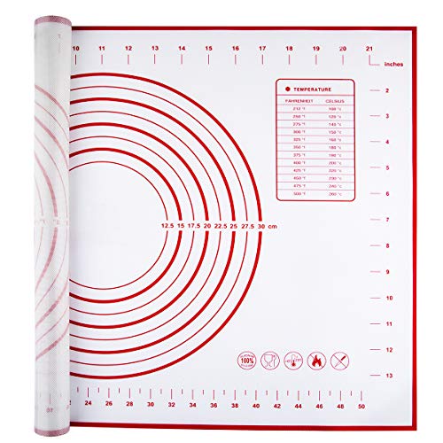 Silicone Pastry Mat Extra Large Non Slip with Measurement, Non Stick, Large