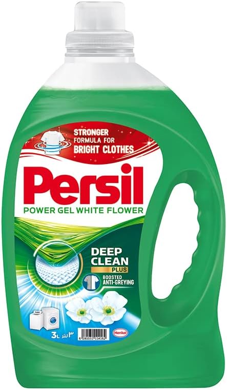 Power Gel Liquid Laundry Detergent, With Deep Clean Technology, White Flower,3L