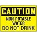 Accuform MCHL633VS, 7" x 10" Adhesive Vinyl OSHA Sign: "Non-Potable Water Do Not Drink", Pack of 25 pcs