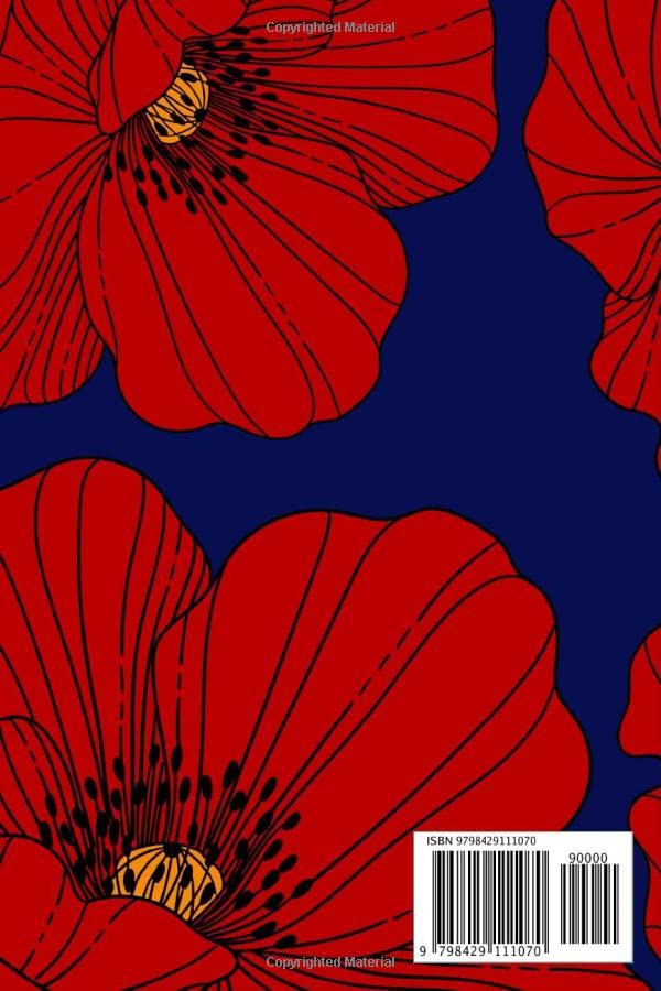 Poppy Flower Notebook: Red Floral Journal with Lined Pages - Image 2
