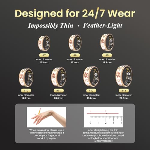 Enamel Craft Smart Ring for Women & Men - No Subscription Fee Fitness Tracker with Sleep Tracking, Heart Rate, SpO2 - IP - Additional View