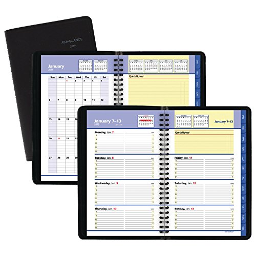 At-A-Glance 2019 Weekly & Monthly Planner / Appointment Book, Quicknotes, 5" X 8", Small, Black (760205) #TOP7