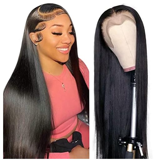 ALI PANDA 180% Density 13x4 HD 30 Inch Lace Front Wigs Human Hair Straight Glueless Human Hair Wigs for Black Women Transparent Lace Frontal Wigs Human Hair Pre Plucked with Baby Hair Free Part
