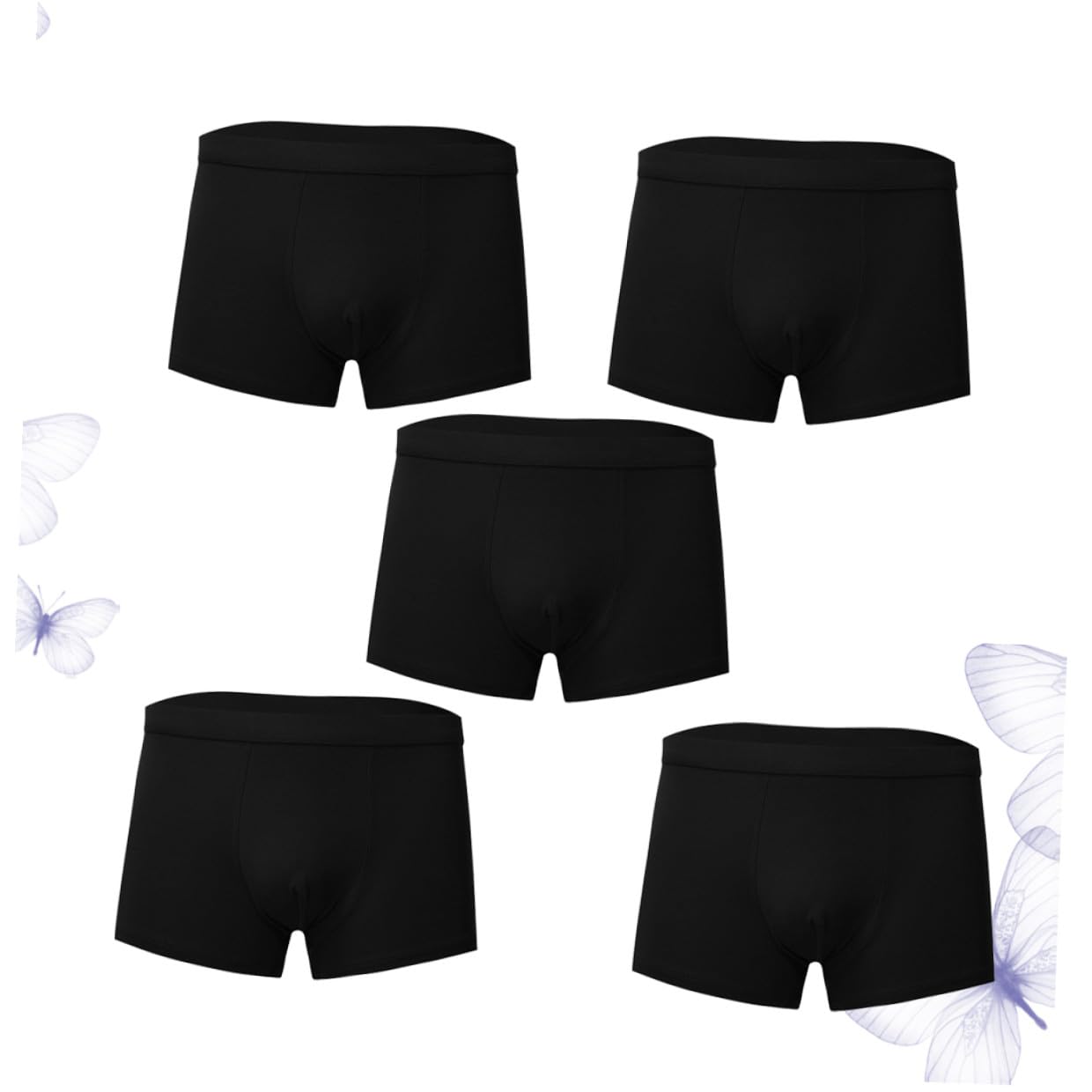 Calzoncillos para Hombre 5 Piezas Algodón Negro 3XL