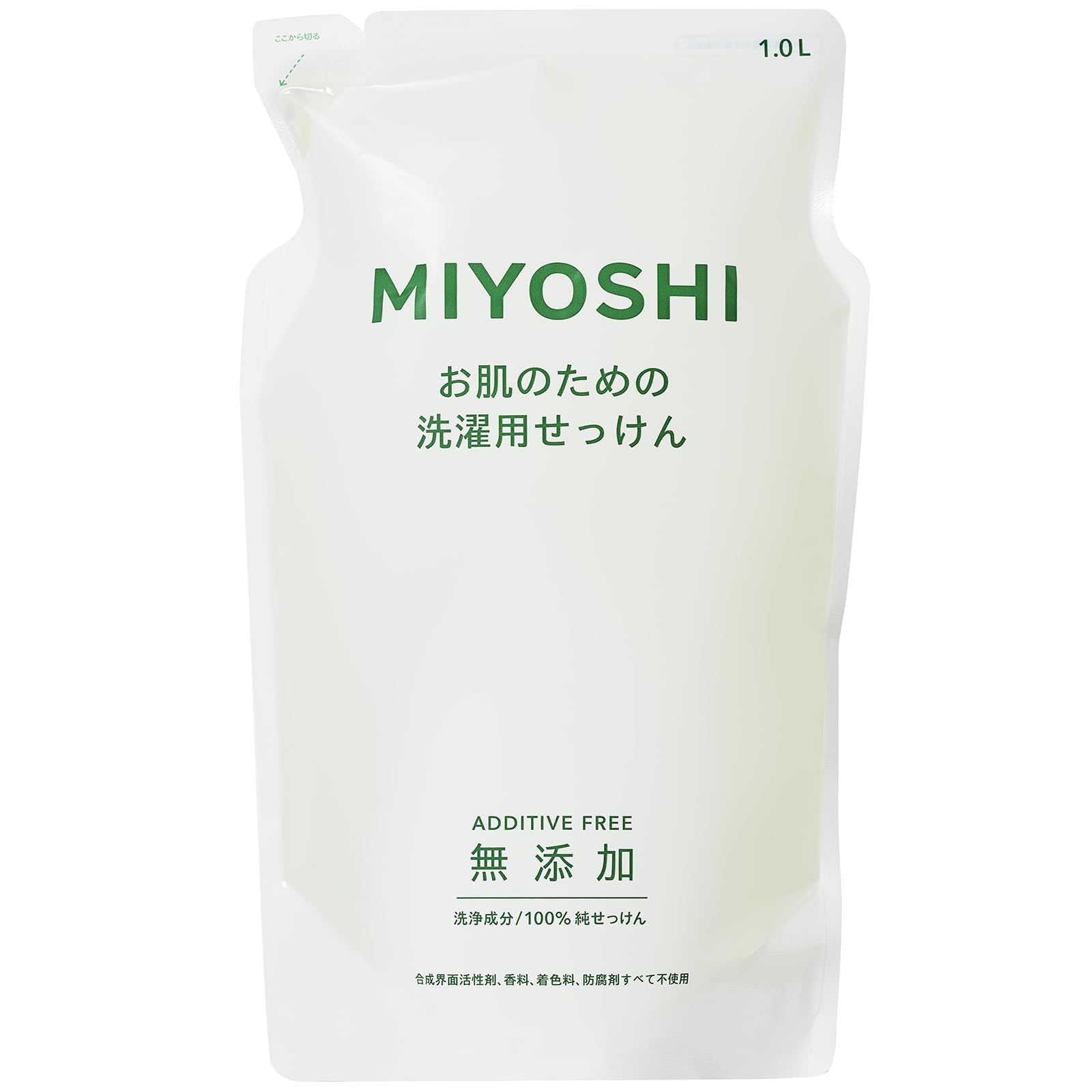 MIYOSHI 無添加 お肌のための洗濯用せっけん 詰め替え リフィル 1.0L商品画像