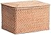 Wysoki wiklinowy kosz na bieliznę Ręcznie tkany prostokątny kosz do przechowywania, schowek z pokrywką Rattan Pralnia Hodowca lub Książki do przechowywania klatki piersiowej Zabawki i sundries Kosz do