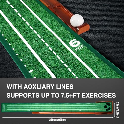 Image of Putting Green Indoor,Golf Putting mat with Auto Ball Return - Premium Golf Putting Mat for Home, Office, or Outdoors - Golf Gift for Men & Women, Practice Anywhere