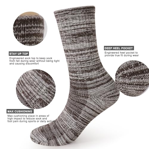 Image of EnerWear 4 Pack Women's Merino Wool Outdoor Hiking Trail Crew Sock
