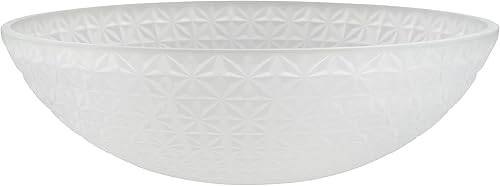 Aspen Creative 25015-76-1, montaje empotradosemiempotrado esmerilado con pantalla de vidrio con patrón de diamante, agujero central de 12 pulgada,