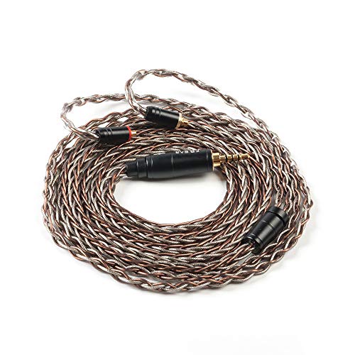 Yinyoo KBEAR KBX4905 Câble pour écouteurs MMCX 2,5 mm [Paroles] Fil métallique argenté 8 fils pour écouteurs UE900/W40/W60/B50/W80/W10 Cover