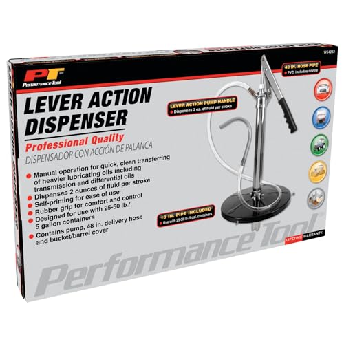 Image of Performance Tool W54232 Lever-Action Bucket Pump for 5 Gallon Pails, Black