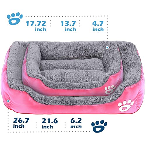 powerking Hundebett, wasserdichtes Haustier Mat Pad und Schlafkissen für Kitty Katze und kleine Hündchen, weich und waschbar (Rosa)