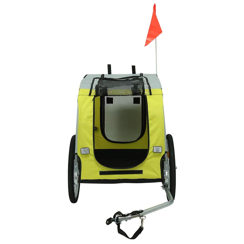 Remorque vélo 2 en 1,Multi-Function Chariot de Transport pour Animal de Compagnie,Remorque Trailer vélo Buggy 2 en 1 pour Enfant/bébé 2 Places