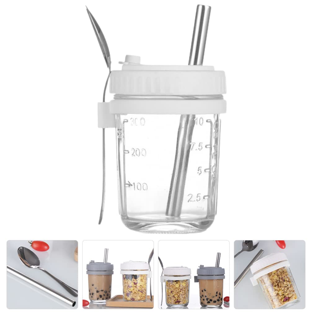 Jares de avena de la noche de vidrio Masón Tazas de avena for dejar reposar toda la noche