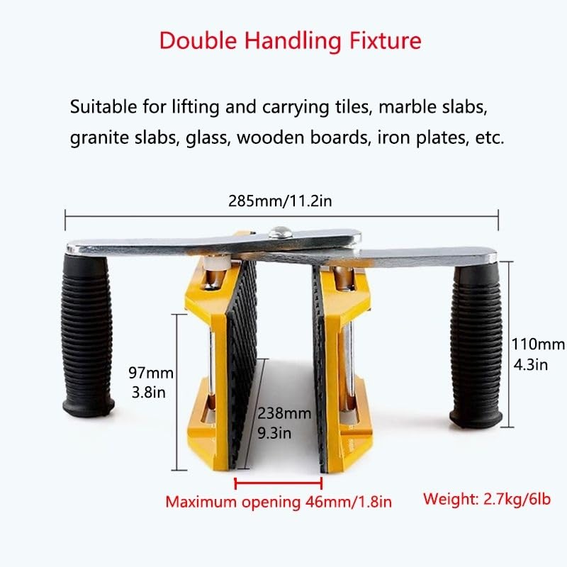 Morsetto di sollevamento per la movimentazione di lastre di vetro e granito, capacità 350 kg, strumento resistente per un sollevamento sicuro ed efficiente