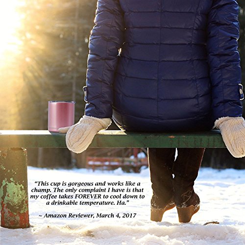 Drinkware Essentials Rose Gold Double Wall Insulated Stainless Steel Travel Tumbler, 10Oz #TOP5