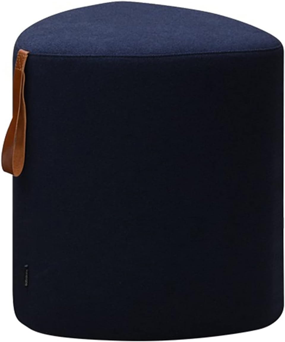 Nordic Creative Portable Sofa Stool, Ins Light Luxury Fabric Pier, Triangular Leather Pier, Small Stool for Household Makeup. (Color : Blue)