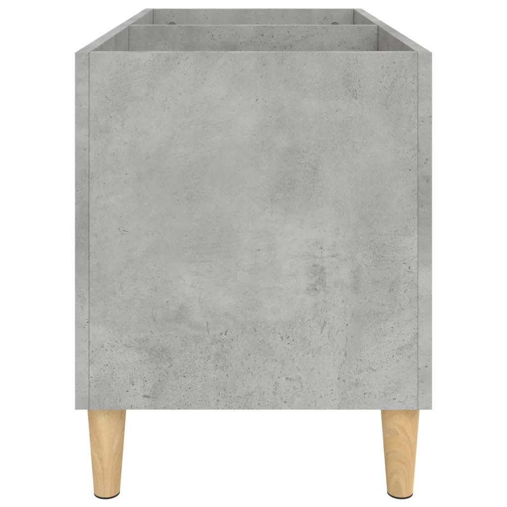 Helloshop26 Armadietto a dischi classico pratico con ampio spazio di archiviazione 74,5 x 38 x 48 cm in legno di ingegneria, grigio cemento 02_0049204
