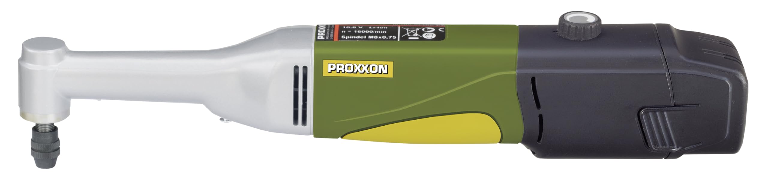 Proxxon 29805 Akku-Langhals-Winkelbohrmaschine LWB/A, 10,8 Volt, im Koffer mit Akku (2,5 Ah) und Ladegerät