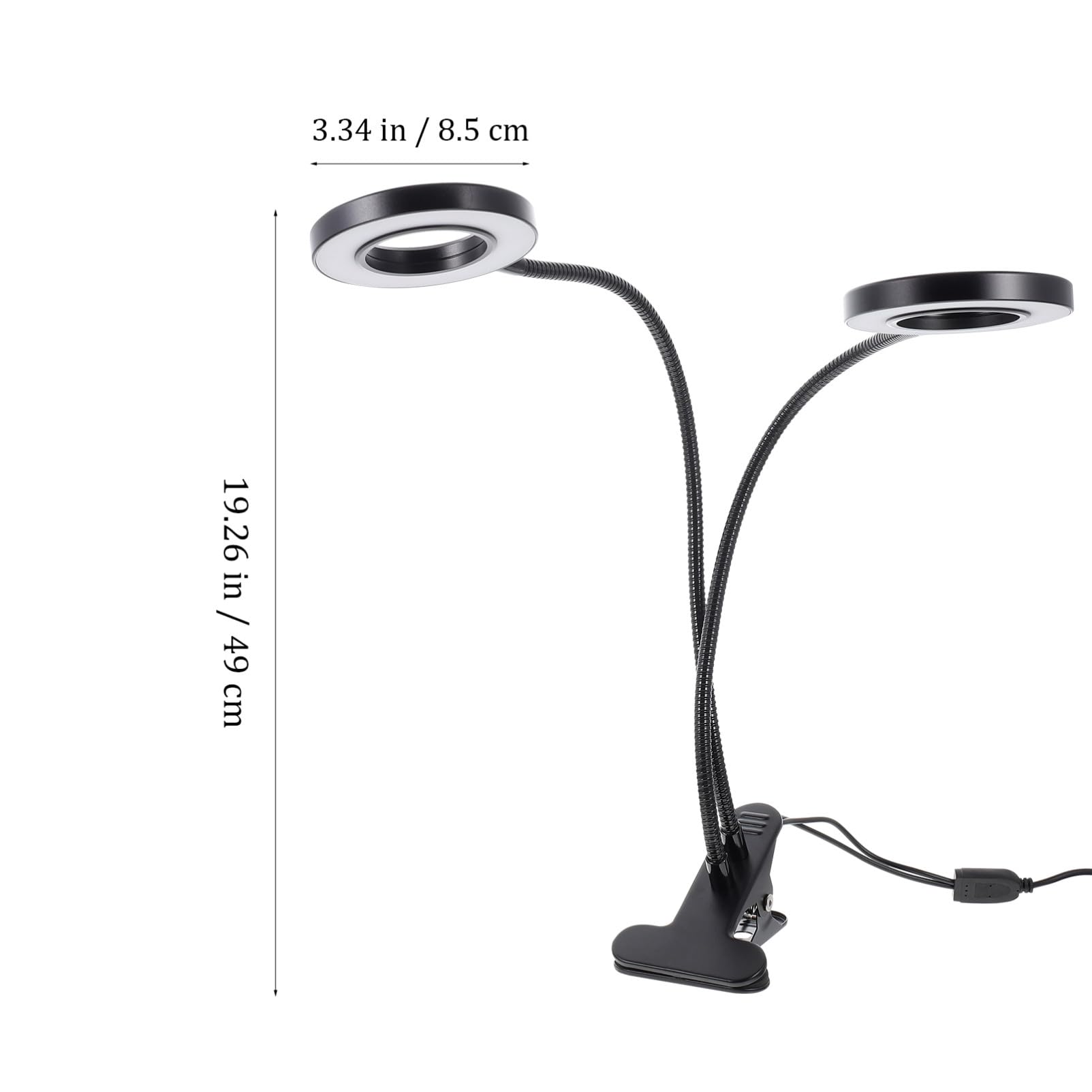NOLITOY LED Pflanzenlampe Doppelköpfig mit Verstellbarer Klemme für Zimmerpflanzen Wachstum Vollspektrum Innenbereich Gewächshaus LED Wachstumslicht USB Betrieben
