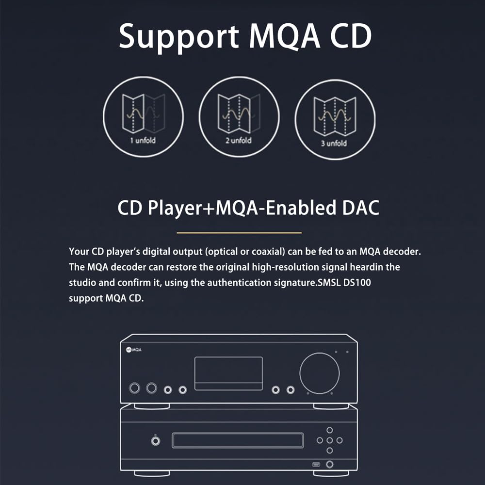 SMSL DS100 - Amplificador de auriculares USB DAC de 4,4 mm/6,35 mm, chip CS43131
