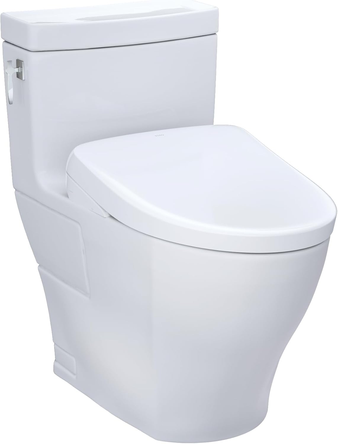 TOTO® WASHLET®+ Aimes® One-Piece Elongated 1.28 GPF Toilet with Auto Flush S7A Contemporary Bidet Seat, Cotton White - MW6264736CEFGA#01