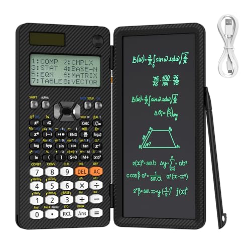 NEWYES 991ES MAX Calculadora Científica Recargable, Función 417, con Cuaderno, Carcasa Dura Plegable, Pantalla de Texto de 4 Líneas, Calculadora Avanzada de la Escuela de Estudiantes