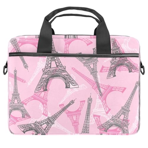 Bolso de portátil contra arañazos de 13.3 pulgadas con diseño Torre Eiffel de París rosa