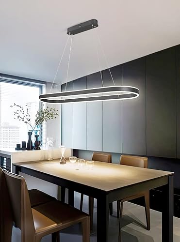 Miniatura 3 de Lámpara colgante LED regulable para mesa de comedor, candelabros circulares, moderna isla de cocina dorada, tira remota, candelabros blancos,