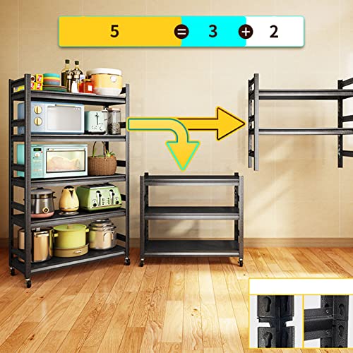Étagère micro-ondes rotative gain de place avec rangement métal