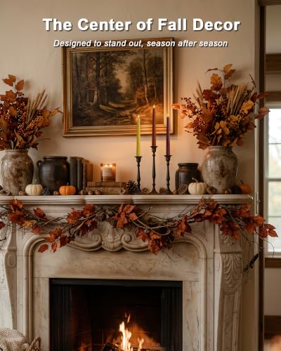 Image of Homemory Real Wax Flameless Taper Candles, 9.6 Inch Warm Fall Colors Battery Operated LED Candlesticks 6 Pcs with Remote Timer for Harvest Thanksgiving Daily Decor, Terracotta Brown Yellow