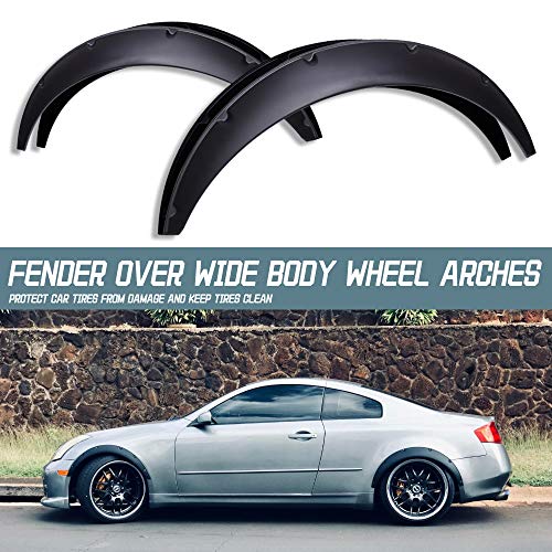 Dreamizer 4Pcs Universal Flexible Car Suv Widebody Kit 35Mm Off-Road Fender Flare Durable Pu Wheel Arch Protector #TOP4