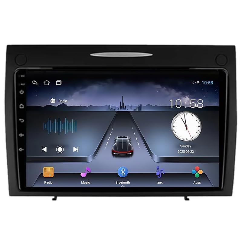 Autos Sistema De Navegación para Benz SLK Class R171 2008-2010 9 Inch,Pantalla Grande Android con Control Central GPS Y Radio Bluetooth Integrada,8 Core 4G+WiFi 2G+32G
