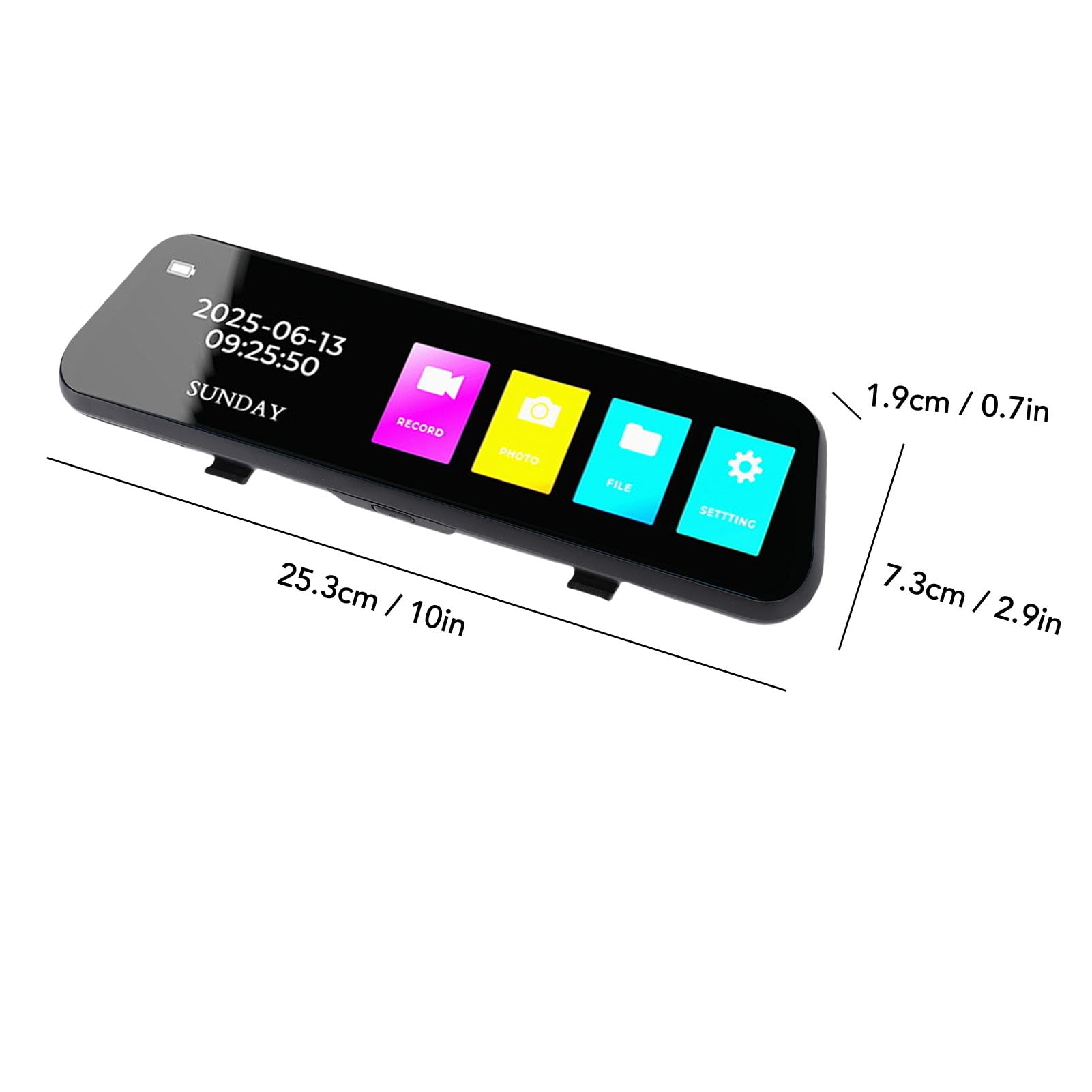 Topiky Cámara de Espejo Retrovisor 4K, Cámara de Tablero con Pantalla Táctil de 9,66 Pulgadas con Grabación en Bucle Frontal y Trasero de Gran Angular de 170°, para Vehículos con
