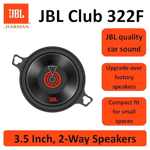 JBL Club 322F 2-weg auto luidsprekerset van Harman Kardon - 75 Watt Pro Sound Auto Speakers Boxen 87mm, Black - Afbeelding 5